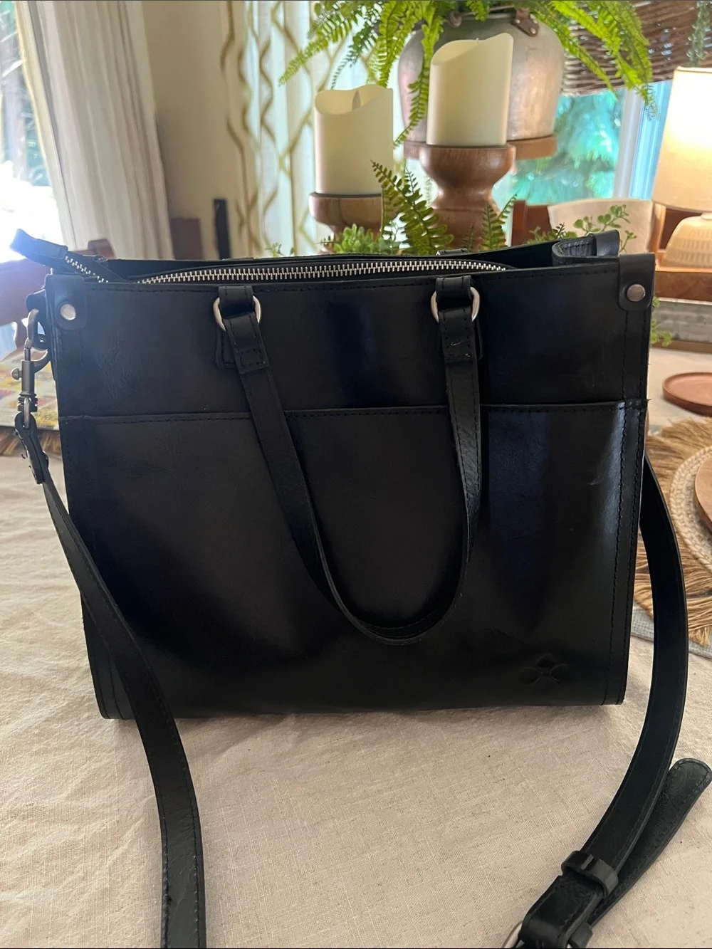Patricia Nash Women’s Black Floral Embossed Bag